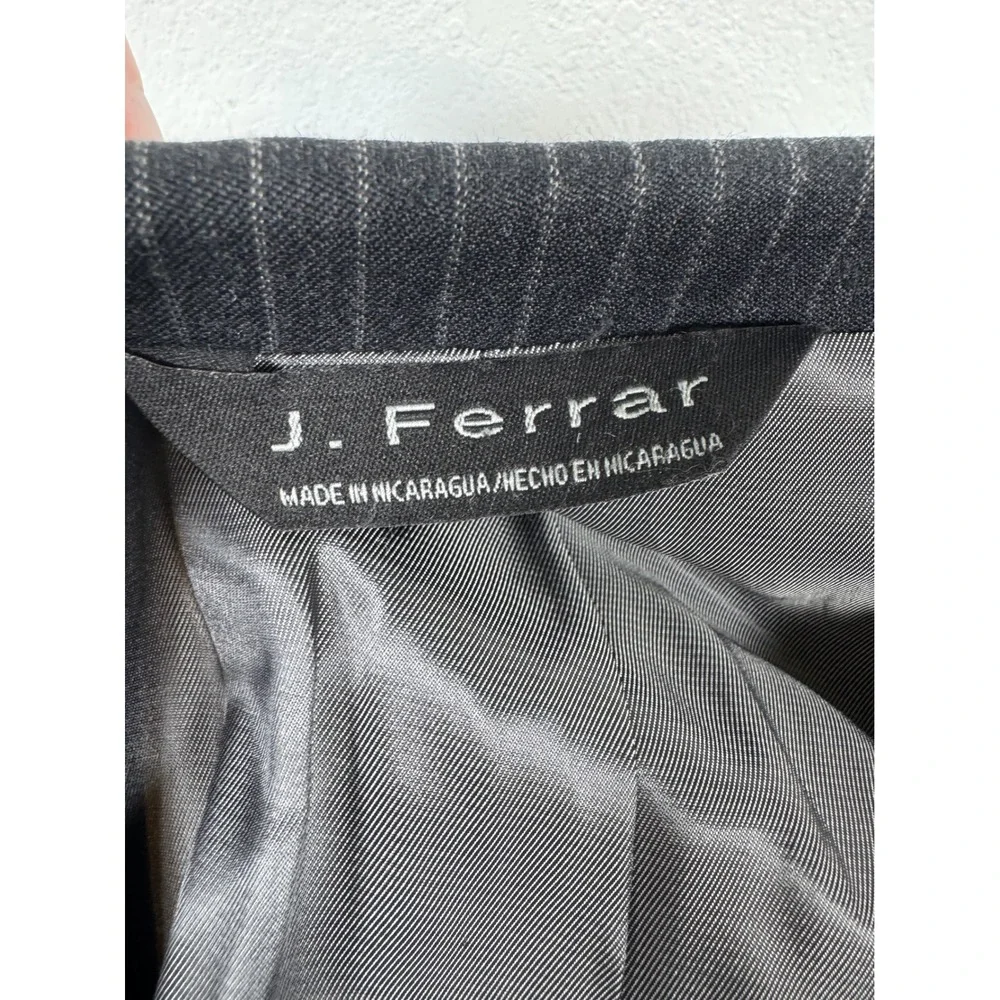 J Ferrars‎ Men Charcoal Pinstripe Wool Blend Suit Jacket Pants Set 44x32